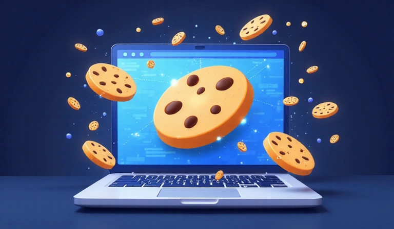 Illustration de cookies sur un site web