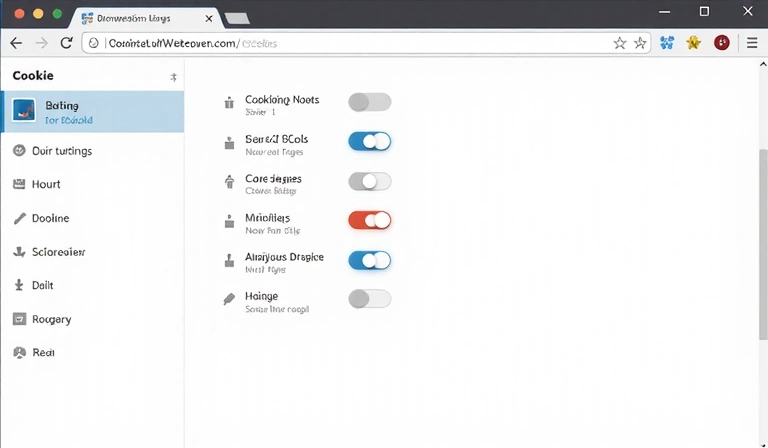 Paramètres de cookies dans un navigateur web